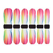 3D Full Cover Nail Water Transfer Stickers C8 Sery Colorful Stripes Gradient