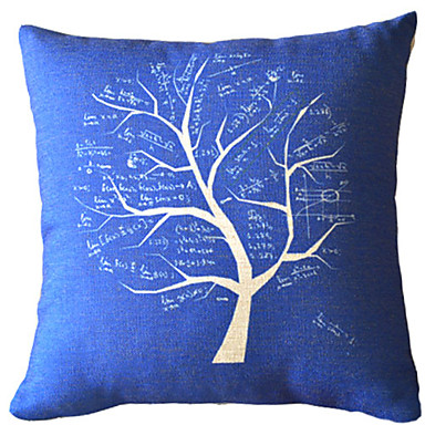 Classic Blue Tree Cotton/Linen Decorative Pillow Cover 524836 2017 ? $10.49
