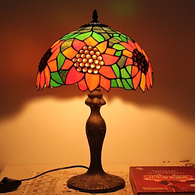 Tiffany bordlamper med sunflower og glassperler for nattbordslampe ...