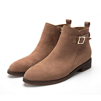 brown suede booties low heel