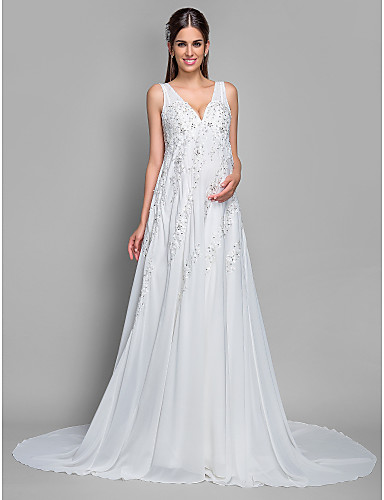 a line maternity wedding dress