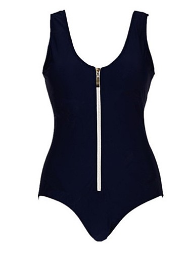 Moda sexy azul marino oscuro diseño de la cremallera de una sola ... Diseño Oscuros baño