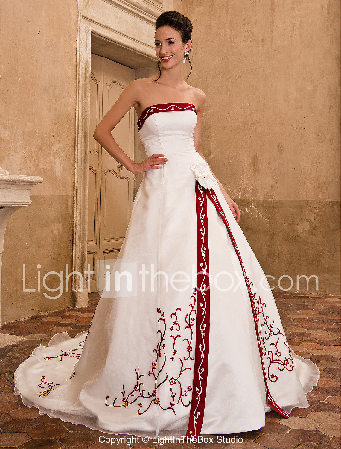 white wedding dress call size train